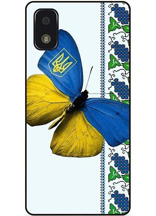 Силиконовый чехол бампер для zte blade l210 с рисунком бабочка украина мотылек