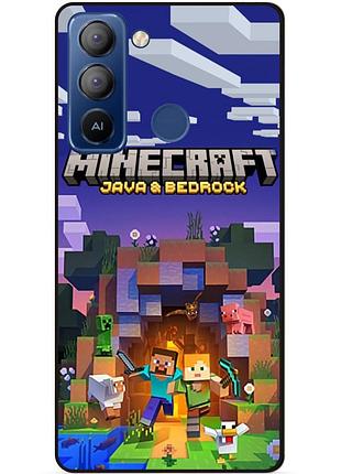 Силиконовый чехол бампер для tecno pop 5 pro с картинкой майнкрафт minecraft