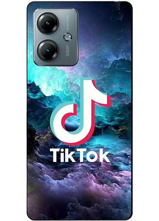 Силиконовый чехол бампер для motorola moto g14 с рисунком tik tok тик ток