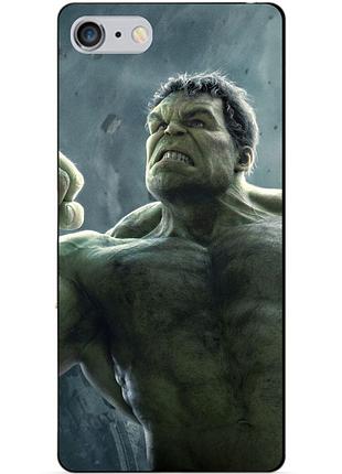 Силиконовый чехол бампер для iphone 6 plus с рисунком халк marvel hulk