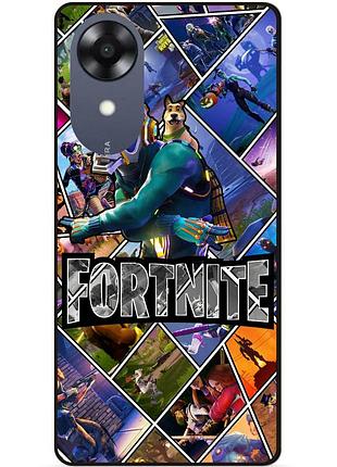 Силиконовый чехол бампер для oppo a17k с картинкой фортнайт fortnite