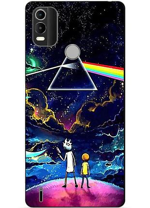 Силиконовый чехол бампер для nokia c21 plus с рисунком рик и морти rick and morty