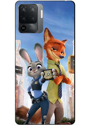 Силиконовый чехол бампер для oppo reno 5 lite с рисунком джуди зверополис zootopia