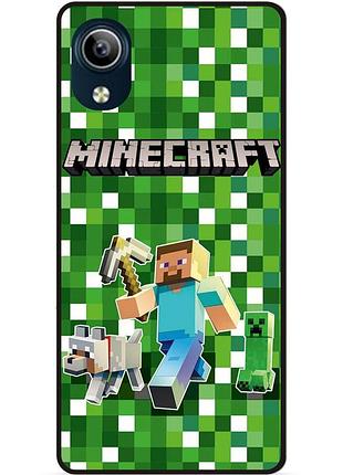 Силиконовый чехол бампер для vivo y1s стив minecraft крипер майнкрафт