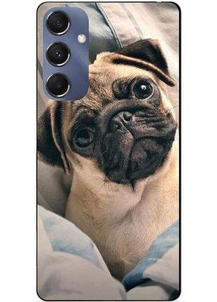 Силиконовый чехол бампер для samsung m34 5g с рисунком фото мопс