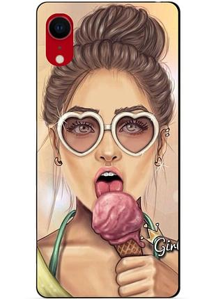 Силиконовый чехол бампер для iphone xr с рисунком мороженое