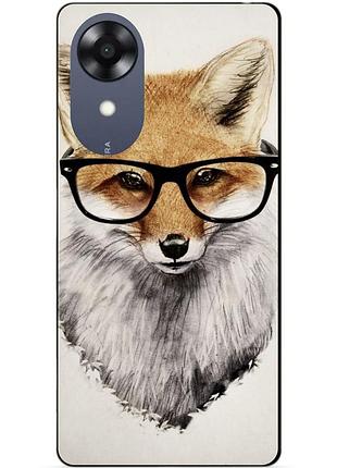 Силиконовый чехол бампер для oppo a17k с рисунком лиса