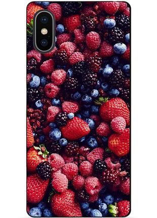Силиконовый чехол бампер для iphone x 10 с рисунком ягоды