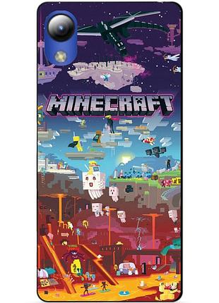 Силиконовый чехол бампер для zte blade l8 игра minecraft майнкрафт