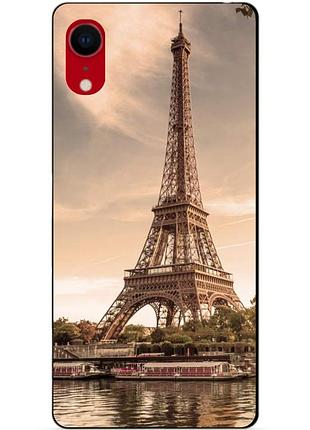 Силиконовый чехол бампер для iphone xr с рисунком эйфелева башня франция париж