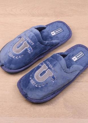 Стильні сині чоловічі кімнатні капці теплі капці