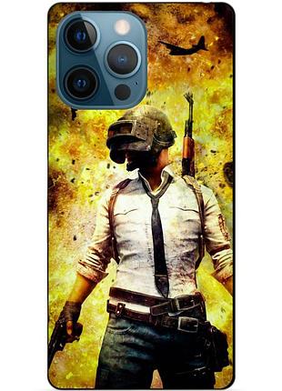 Силиконовый чехол бампер для iphone 13 pro max с рисунком пабг puвg