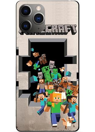 Силиконовый чехол бампер для iphone 11 pro с картинкой minecraft майнкрафт