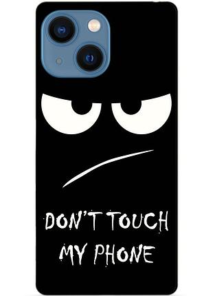 Силіконовий чохол бампер для iphone 13 з малюнком очей dont touch my phone