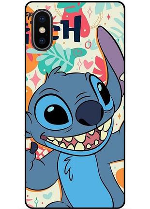 Силиконовый бампер чехол для iphone x 10 с рисунком stitch стич