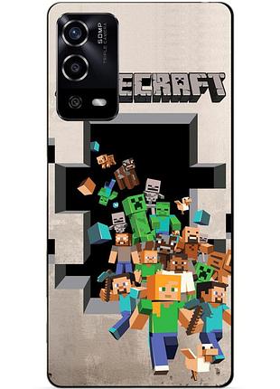Силіконовий чохол бампер для oppo a55 з картинкою minecraft майнкрафт