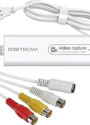 Usb-пристрій відеозахоплення, конвертація vhs у цифровий формат,, для касетного програвача,, камери, пк, телевізора, obs, для mac os, android, windows