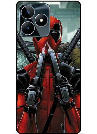 Силиконовый бампер чехол для realme c53 с рисунком дэдпул deadpool