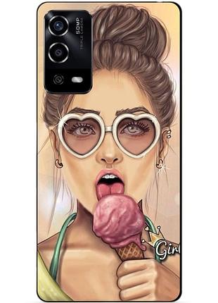 Силіконовий чохол бампер для oppo a55 з малюнком морозиво
