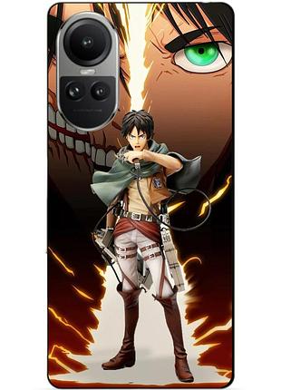 Силиконовый чехол бампер для oppo reno 10 с рисунком атака титанов attack on titan