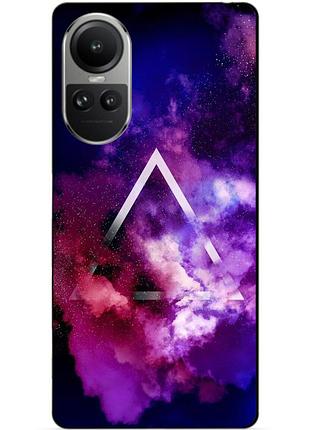 Силиконовый чехол бампер для oppo reno 10 с рисунком космос галактика