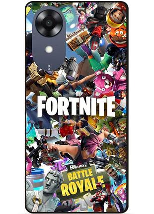 Силиконовый чехол бампер для oppo a17k с картинкой fortnite фортнайт