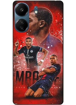 Силиконовый бампер чехол для xiaomi redmi 13c с рисунком мбаппе psg mbappe