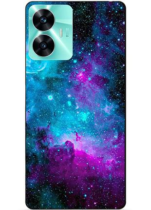 Силиконовый чехол бампер для realme c55 с рисунком галактика космос