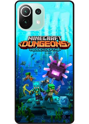 Силіконовий чохол бампер для xiaomi mi 11 lite з малюнком майнкрафт minecraft