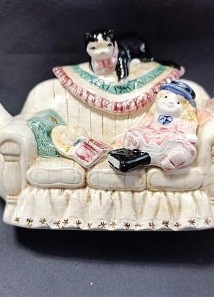 Редкий коллекционный чайник whittard of chelsea «уютный диван», английская