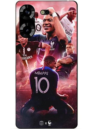 Силиконовый бампер чехол для tecno pova 5 с рисунком килиан мбаппе mbappe