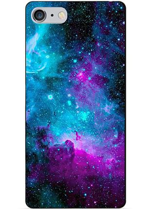 Силиконовый чехол бампер для iphone 6 plus с рисунком галактика космос