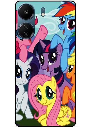 Силиконовый бампер чехол для xiaomi redmi 13c с рисунком мой маленький пони my little pony