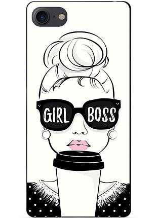 Силіконовий чохол бампер для iphone 7 з малюнком girl boss