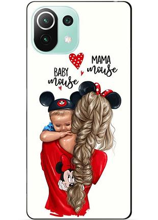 Силіконовий чохол бампер для xiaomi mi 11 lite з малюнком мама та малюк
