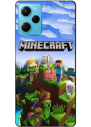 Силиконовый чехол бампер для xiaomi redmi note 12 pro speed edition с рисунком minecraft майнкрафт