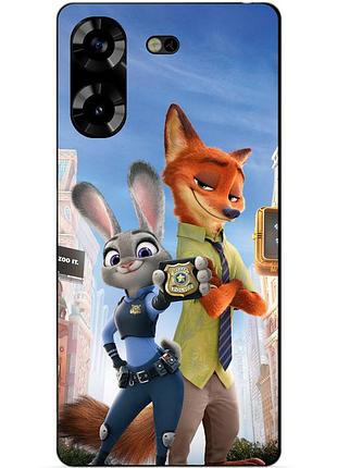 Силиконовый чехол бампер для tecno pova 5 с рисунком джуди зверополис zootopia