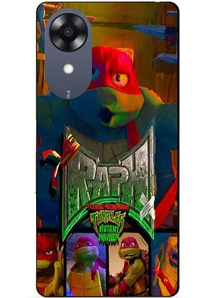 Силиконовый чехол бампер для oppo a17k с рисунком раф raph черепашки ниндзя