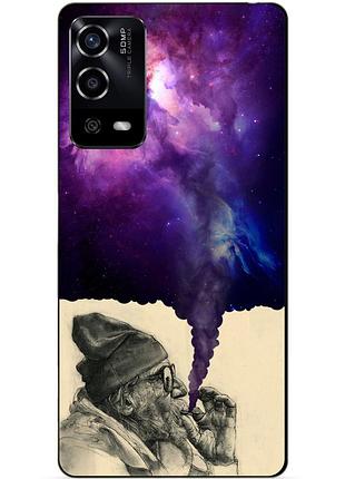Силіконовий чохол бампер для oppo a55 з малюнком дід космос галактика