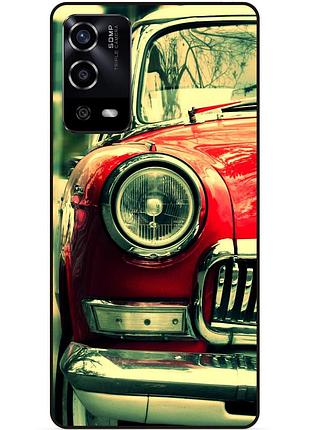 Силиконовый чехол бампер для oppo a55 с рисунком ретро авто chevrolet машина
