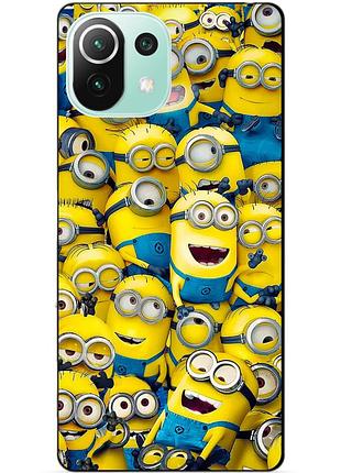 Силіконовий чохол бампер для xiaomi mi 11 lite з малюнком міньйони minion
