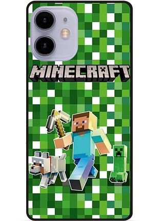 Силиконовый чехол бампер для iphone 11 стив minecraft крипер майнкрафт