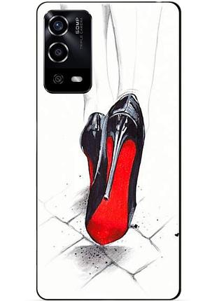 Силиконовый чехол бампер для oppo a55 с рисунком туфли