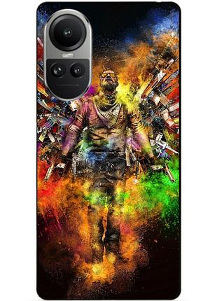 Силиконовый чехол бампер для oppo reno 10 с рисунком воин контр-страйк counter-strike