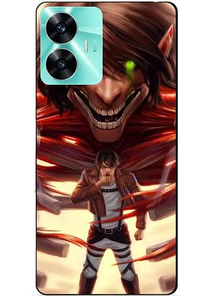 Силіконовий чохол бампер для realme c55 з малюнком attack on titan атака титанів