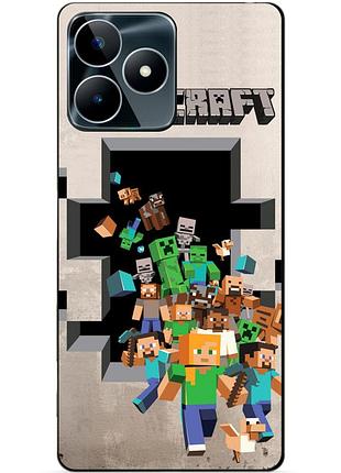 Силиконовый чехол бампер для realme c53 с картинкой minecraft майнкрафт