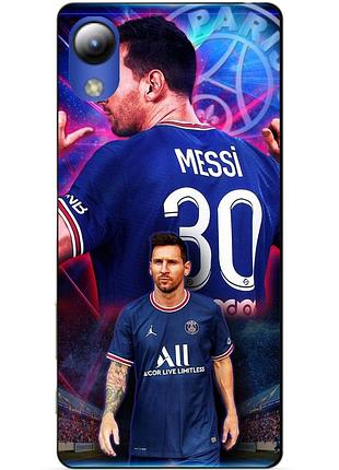 Силиконовый чехол бампер для zte blade l8 с рисунком месси псж messi