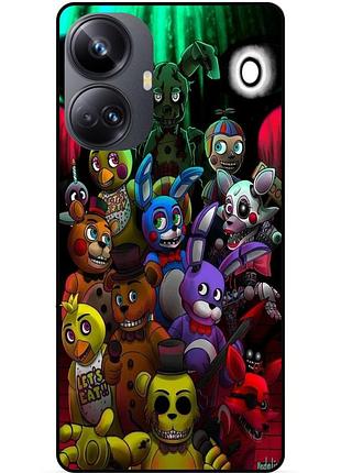 Силиконовый бампер чехол для realme 10 pro plus с рисунком freddy фредди аниматроники