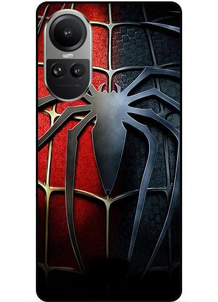 Силиконовый чехол бампер для oppo reno 10 с рисунком человек паук spider man