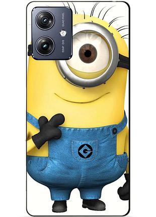 Силиконовый чехол бампер для motorola moto g54 с рисунком миньон кевин minion